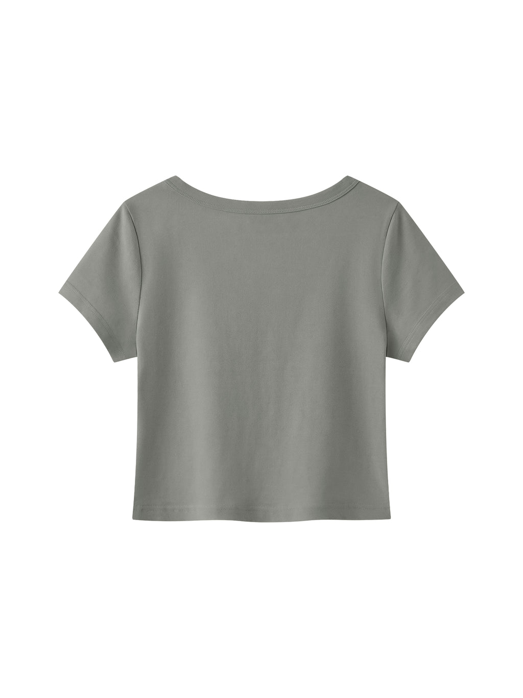 Women's Solid Color Slim Crop T-Shirt